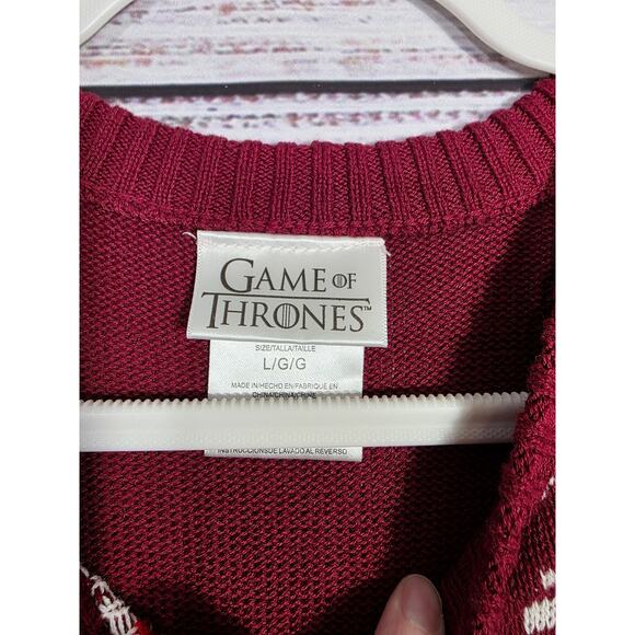 Game Of Thrones Ugly Christmas Sweater "I Drink and I Know Things" Large - Picture 2 of 3